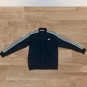 Adidas Black Bomber Jacket with Signature Stripes
